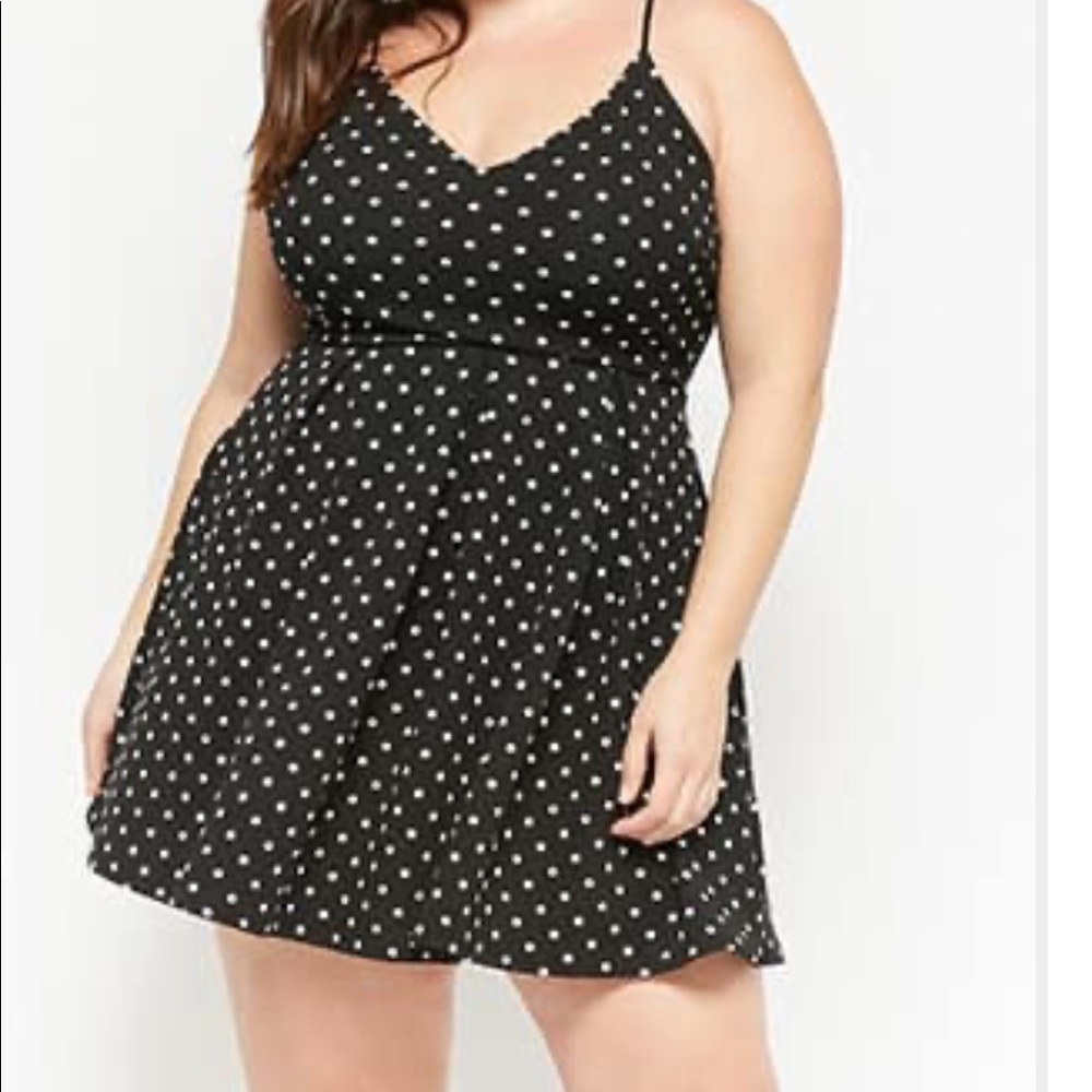 Cami black and white polka dot dress.